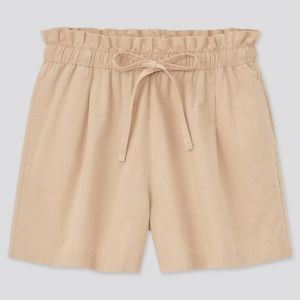 Uniqlo Beige Cotton Linen Blend Relax Shorts